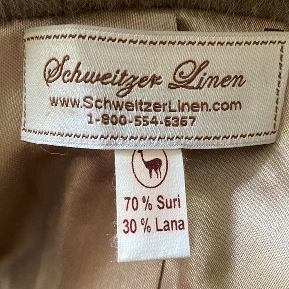 SCHWEITZER LINEN SURI LANA ALPACA WOOL CAPE LUXURY ONE SIZE FITS MOST EXCELLENT - Picture 2 of 11